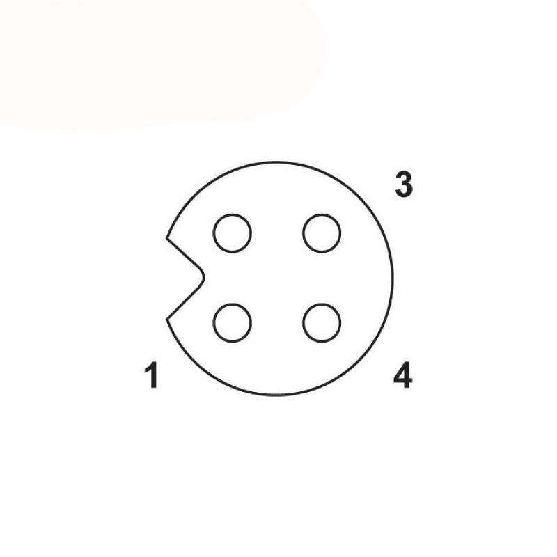 M5 3pins A code female straight front panel mount connector,unshielded,solder,brass with nickel plated shell